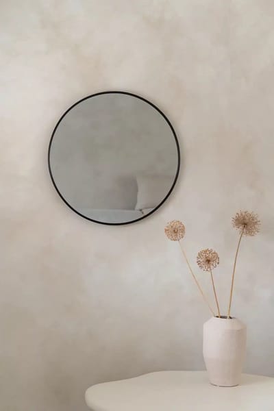 Nordic Style® Ronde spiegel 60x60cm - Zwart - Scandinavische Spiegels - Cirkel - Wandspiegel - Badkamerspiegel - Gangspiegel - Wand - Gang - Badkamer