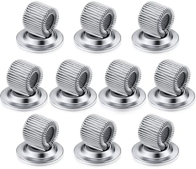 Dailygoody - Set van 10 Zelfklevende Penhouders - Verstelbare Veerlus - Zilver - Geschikt voor Whiteboard en Koelkast - Handig voor Thuis en Kantoor