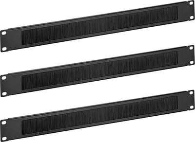 kwmobile 1u 19" kabelorganizer voor rackkast - Set van 3 - Met nylon borstelcover voor betere koelondersteuning - Kabelmanagement voor serverkast