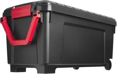 Stapelbare Opbergdoos met Wielen - 170L Ruimtebesparende Organizer voor Garage en Tuin