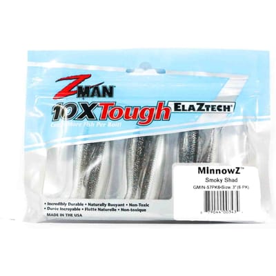 Zman Soft Lure MinnowZ 3 Inch 6/Pack Smoky Shad (3434)