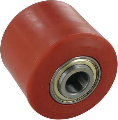 Hefwagenwiel - Rol rol reserverol - Materiaal Transport - Polyurethaan band - 82x100 mm - Rood/bruin