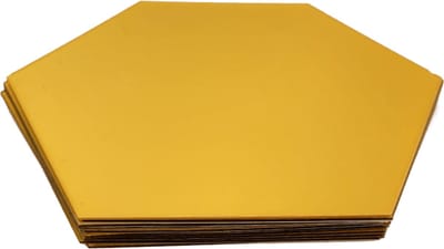 Jumada's - Set van 12 - Acryl Wandspiegel - 18 x 16 cm - Zelfklevend - Licht Goud - Hexagon - Plakspiegel - Zeshoekig - Voor Woonkamer
