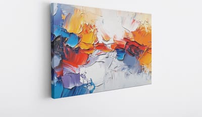 Saammp Canvas Schilderij - Penseelstroken - Kleurrijk - Abstracte wanddecoratie - 40x30 - Foto op canvas - Wanddecoratie - Muurdecoratie Woonkamer - Kantoor Decoratie
