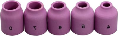 TIG Lasbrander Onderdelen - Keramische Cups - Precisie Lassen - Gas Lens Kit - 5 Stuks Assorti - Wit