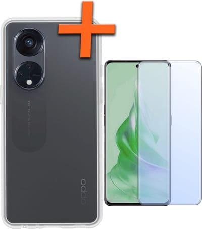 Hoes - Met Screenprotector - Geschikt voor OPPO Reno 8T 4G - Sterk & Shockproof - Back Cover - Siliconen Case - Telefoon Hoes - Transparant
