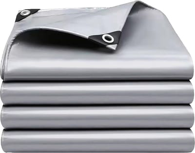 Waterdicht Zilveren Afdekzeil met Oogjes - UV-bestendig en Scheurvast