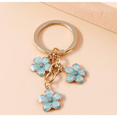 Schattige Emaille Sleutelhanger Kleurrijke Sakura Bloem Sleutelhanger Lieve Sleutelhangers voor Vrouwen Meisjes Handtas Accessoires DIY Sieraden Cadeaus beige