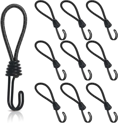 10 Stuks Dekzeilspanner 16 cm Zwart Rubberen Spanner voor Dekzeilen, Netten, Spandoeken