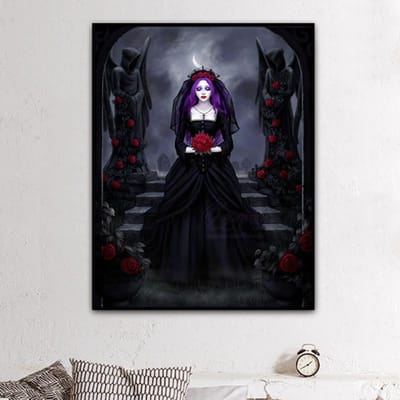 5D Doe-het-zelf Diamantschildering Volledige Bruid Diamantborduurwerk 3D Kruissteek Diamantmozaïek Woondecoratie 20X30 black