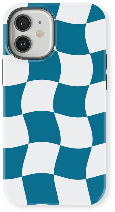 Checkered Warp Hoesje geschikt voor iPhone 12 | Geschikt Voor Mag | Uniek Design Hoesje | Beschermhoes geschikt voor iPhone 12 Frozen Motion