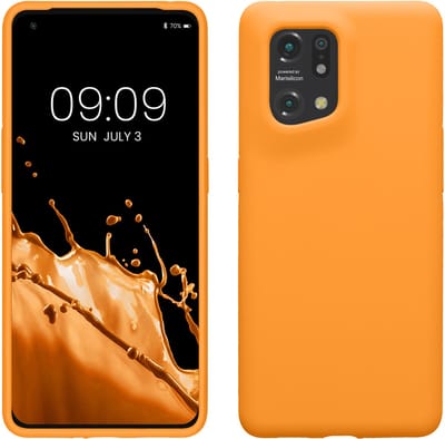 kwmobile telefoonhoesje geschikt voor Oppo Find X5 (5G) - Hoesje met siliconen coating - Smartphone case in fruitig oranje