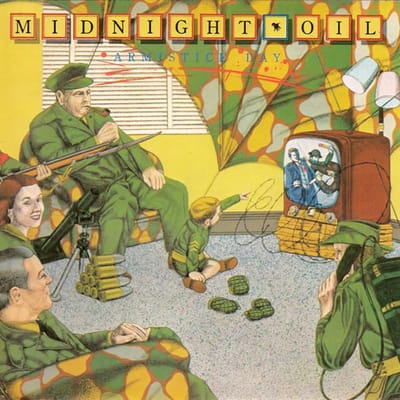 CD MIDNIGHT OIL - Armistice Day FOXCD019 CBS, Sprint 1990 Sweden Rock Gebruikt yellow