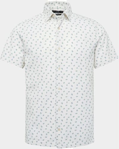 Vanguard - Overhemd KM Print Wit - Heren - Maat M - Modern-fit