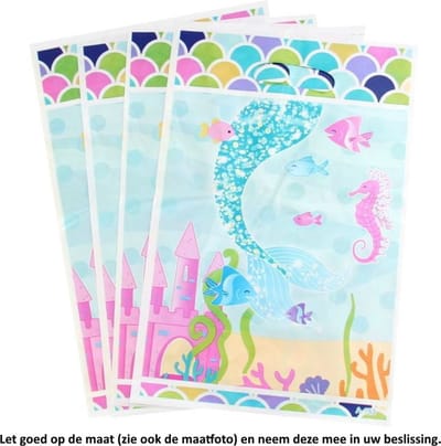 10x Uitdeelzakjes Vissen en Zeepaardjes 16.5 x 25 cm - Cellofaan Plastic Traktatie Kado Zakjes - Snoepzakjes - Koekzakjes - Koekje - Cookie Bags Fishes and Sea Horses