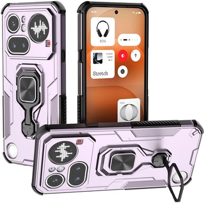 MobyDefend Hoesje - Geschikt voor Nothing Phone (4a) Pro - Dubbelgelaagde Pantsercase Met Standaard - Roze
