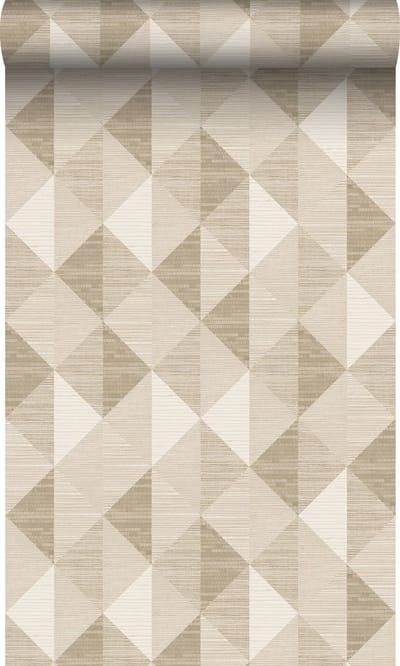 Origin Wallcoverings behang grasweefsel in grafisch 3D motief zand beige - 50 x 900 cm - 347882