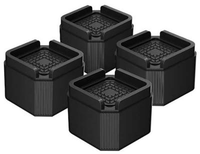 Zwarte Vierkante Meubelverhogers - 5cm Hoogte - Set van 4 [80x80x50mm] - Stapelbare Bed-, Bank- en Tafelpootverlengers