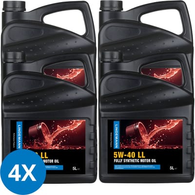 Lindemann Motorolie 5W40 Longlife - 5L (4-pack) - Brandstofbesparing - ACEA A3/B3/B4, C2/C3-10 - API SN/CF - voor Benzine- en Dieselmotoren