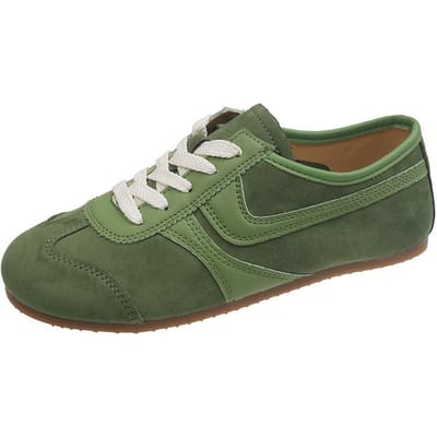 Retro Patchwork Duitse Trainingsschoenen Dames Zomer Nieuw Plat Vetersluiting Alles-Combineerbaar Lichtgewicht Vrije Tijd Sport Cortez 38 groen