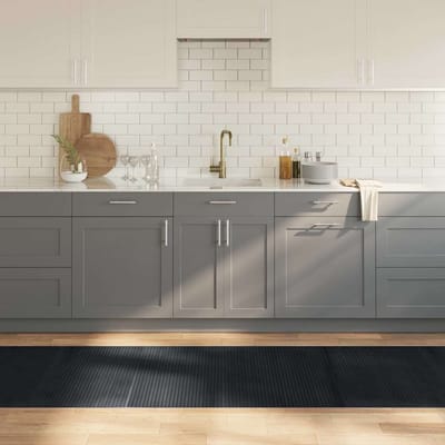vidaXL Vloerkleed rechthoekig 80x500 cm bamboe zwart