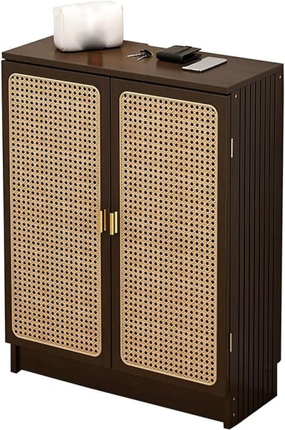 Radiatorafdekking Bamboe - Verwarmingkast Zijstandaard - Leidingen Verbergen - Geventileerd Vochtbestendig - 60x25x70cm - Natuurlijk