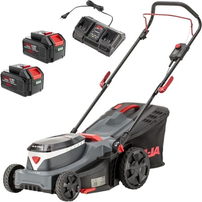 Accu grasmaaier - Elektrische maaier - Gazon onderhoud - Borstelloze motor - 38 cm snijbreedte - Grijs