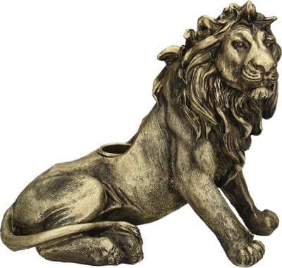 Wants&Needs Kandelaar Lion Polyresin Goud 18.5 X 9.5 X 17