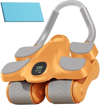 Buikspierwiel - Core Trainer - Kernspieren Trainen - Automatische Terugslag - 36 x 22 cm - Zwart Oranje