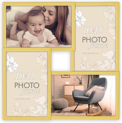ZEP Fotolijst - metaal - goudkleurig - 4 lijstjes van 10 x 15 cm - wonen - woonaccessoires