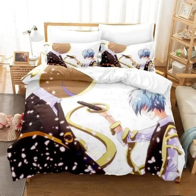 3D Cartoon Assassination Classroom Koro-sensei Beddengoedset Jongens Meisjes Eenpersoons Tweepersoons Queen King Size Dekbedovertrek Kussensloop Bed jongens Volwassene 70x133cm 2pcs