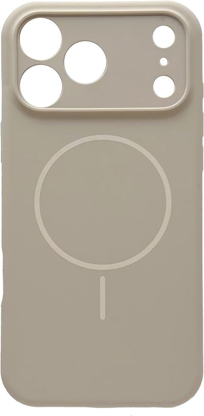 Casemania Hoesje Geschikt voor Apple iPhone 17 Pro Max - Zand Beige - Zachte Liquid Siliconen Magnetisch Back Cover Case - Geschikt voor MagSafe - Telefoonhoesje met Camera Bescherming