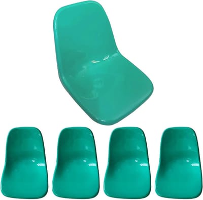5 stuks plastic wachtkamerstoelen met rugleuning, groene stadion- en terraszitplaatsen voor tuinpark en onderdak, duurzaam en comfortabel (22,7 x 22,5 x 20,5 cm)