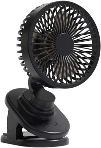 VHV - Tafelventilator - Clip ventilator - Bureauventilator - Mini ventilator - 360 graden draaibaar - Verstelbaar - Stil - USB - Voor kantoor, slaapkamer en op reis - 12.5*8*20cm - Zwart