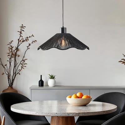 LumenXL Hanglamp zwart - gevlochten touw - Artigo