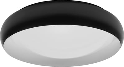 LEDVANCE ORBIS Livia LED plafondlamp met metalen ring, zwart en wit, 24W, 1500lm, 3000K, 430mm, 830 vriendelijk warm wit, dimbaar in 3 niveaus door te klikken, IP20, inclusief montageschroeven en pluggen