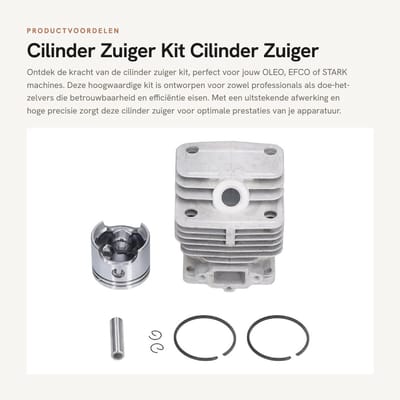 Dailygoods- Cilinder Zuiger Kit Slijtvast - Hoge Precisie - Stabiele Prestaties - Eenvoudig te Installeren - Geschikt voor OLEO 740/440BP/EFCO 8400/8405
