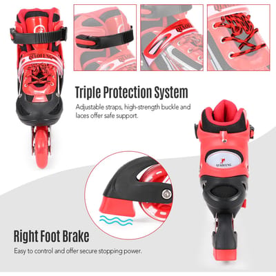 Verstelbare Lichtgevende Inline Skates met Lichtgevende Wielen voor Kinderen en Volwassenen voor Meisjes en Jongens Mannen en Vrouwen S
