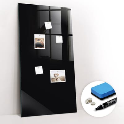 Tulup Whitebord - Kleur Zwart Magneetbord - 60 cm x 120 cm - Magnetisch Bord - Decoratief Magnetisch Bord - Magneetbord Foto - Inspiratiebord Kantoor - Inclusief Gratis Magneten & Marker & Spons - Memo Bord - Magneetbord Design