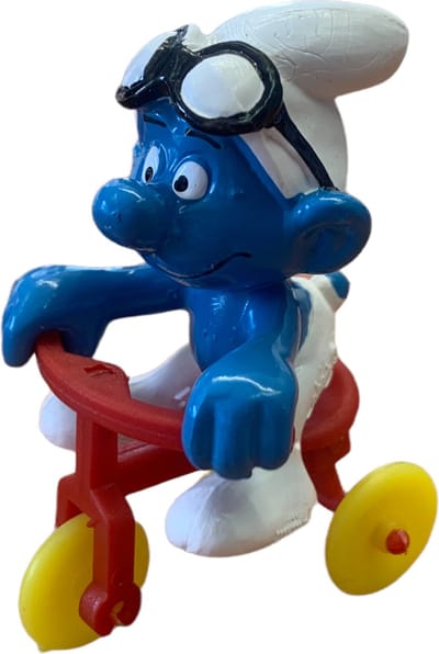 De smurfen - supersmurf 40203 - smurf op driewieler - kunststof - schleich