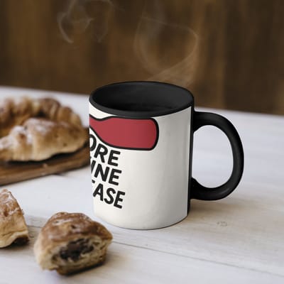 Magische Mok - Foto op Warmte Mokken - Koffiemok - Wijnfles - Quote - Rood - Glas - Magic Mok - Beker - 350 ML - Theemok - Mok met Tekst