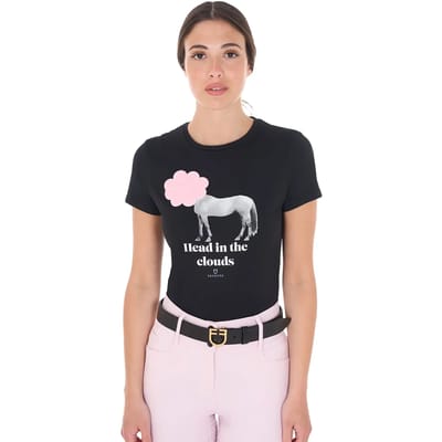 Katoenen dames-T-shirt Equestro Head In The Clouds