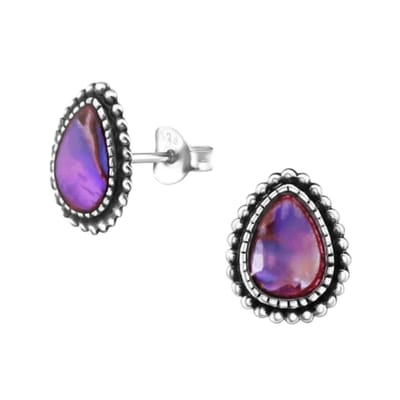 Aramat Jewels | Oorbellen | Zilveren Roze Abalone Oorbellen 12x9 mm | | | |9mm | Zilver | Volwassenen | Verkleurd niet