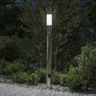 vidaXL Bolderarmatuur met sensor en stopcontact 110 cm roestvrij staal IP44