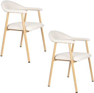 Housecraft Living Amy Eetkamerstoelen Beige - Set van 2