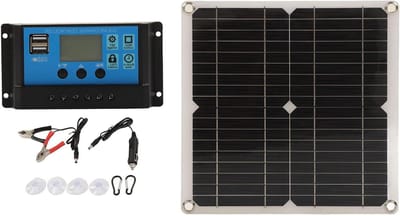 Zonnepaneel Kit - Draagbare Charger - Accu Onderhoud - Intelligente Controller - 12W - Zwart
