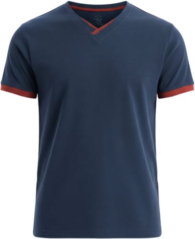 OMBRE T-shirt - Regular Fit - Katoen - Korte Mouw Marine XXL