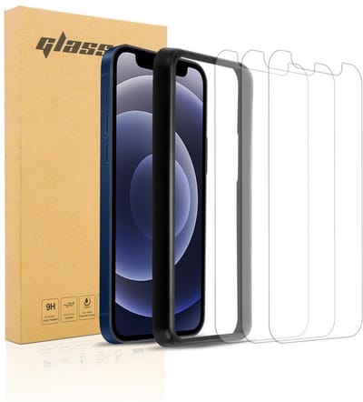 Cadorabo 3x Pantser Film geschikt voor Apple iPhone 12 / 12 PRO in TRANSPARANT - Screenprotector Getemperd (Tempered) Display beschermend glas in 9H hardheid met 3D Touch met Installatiegids