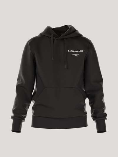 Björn Borg Essential 1 Hoodie HerenTrui met Capuchon - Katoen - Zwart 25 - Maat M