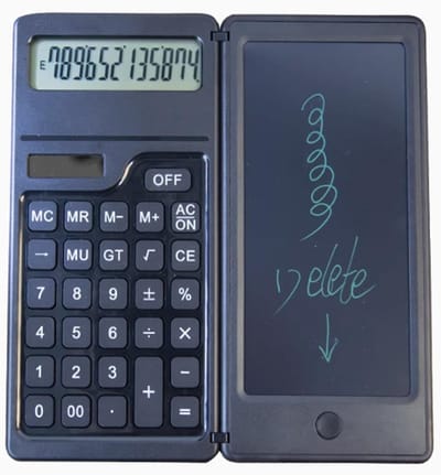 Wetenschappelijke rekenmachine - Rekenmachine notitieblok - Studie en werk - LCD schrijftablet - 12 cijfers - Zwart